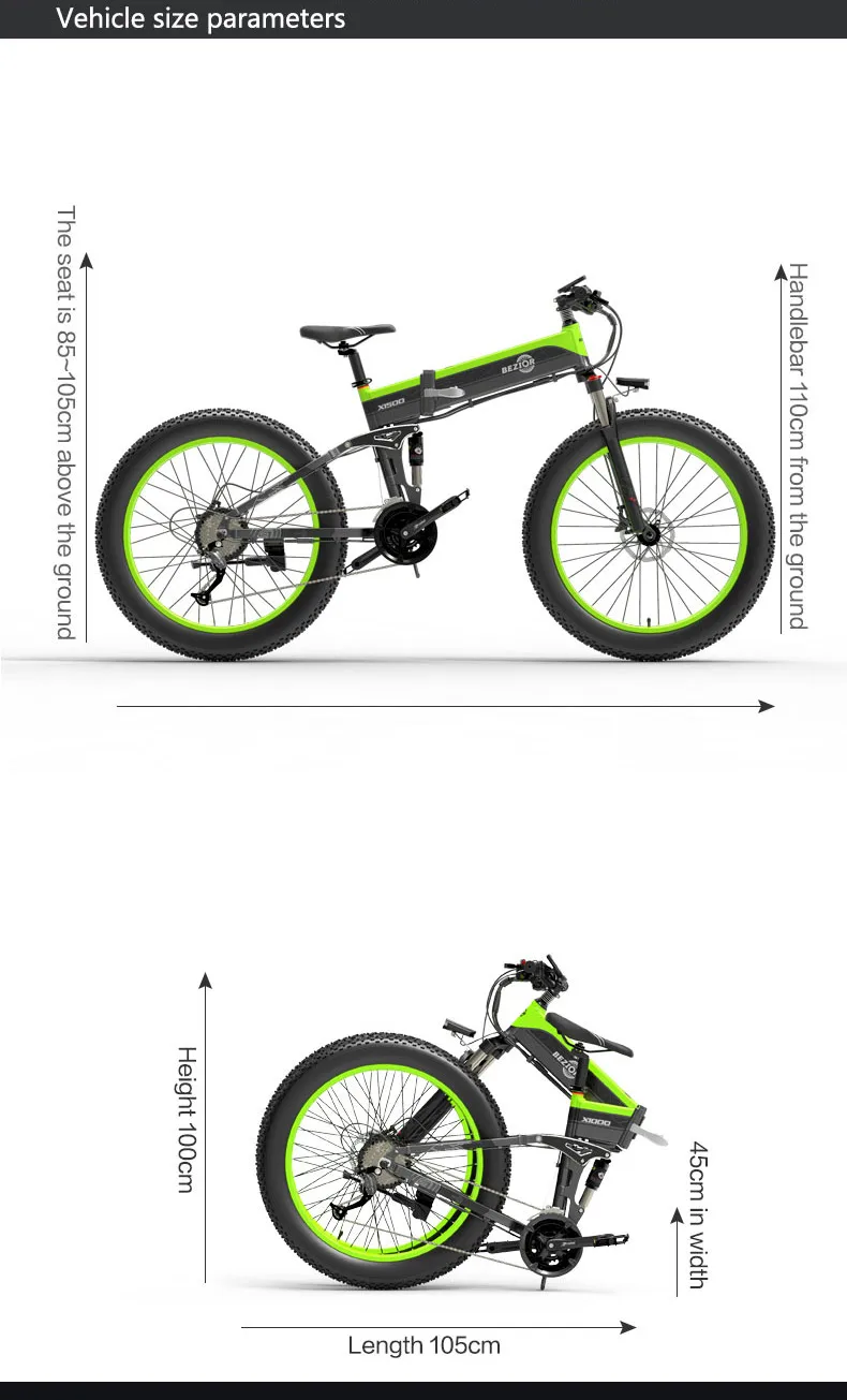 2021NEW] BEZIOR X1500 Sepeda Listrik Lipat 1500W 48V 12.8AH 40Km/Jam Sepeda  Listrik E-bike Sepeda Gunung Dewasa Beban 200KG _ - AliExpress Mobile