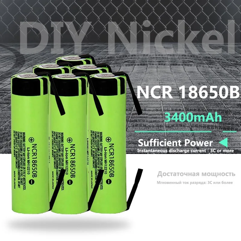 DIY 18650 Bateria 3 7 V NCR18650B 3400mah литий ионная аккумуляторная батарея сварочные никель