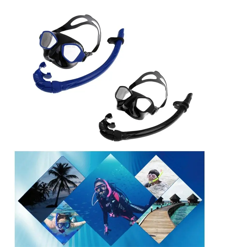 Унисекс маска для плавания для взрослых подводное устройство для дайвинга противотуманные очки и трубка из закаленного стекла-2 цвета