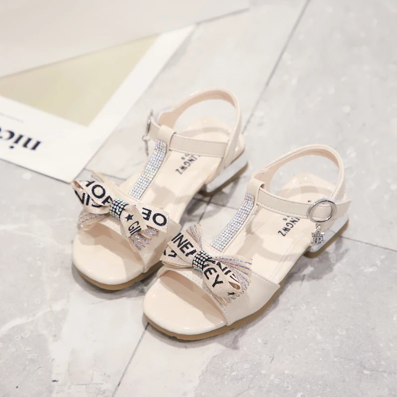 CYSINCOS Girls Princess Sandals 2020 Spring Summer Children Bow Soft Bottom Sandals Non-slip Sandals Wild Party Shoes For Kids