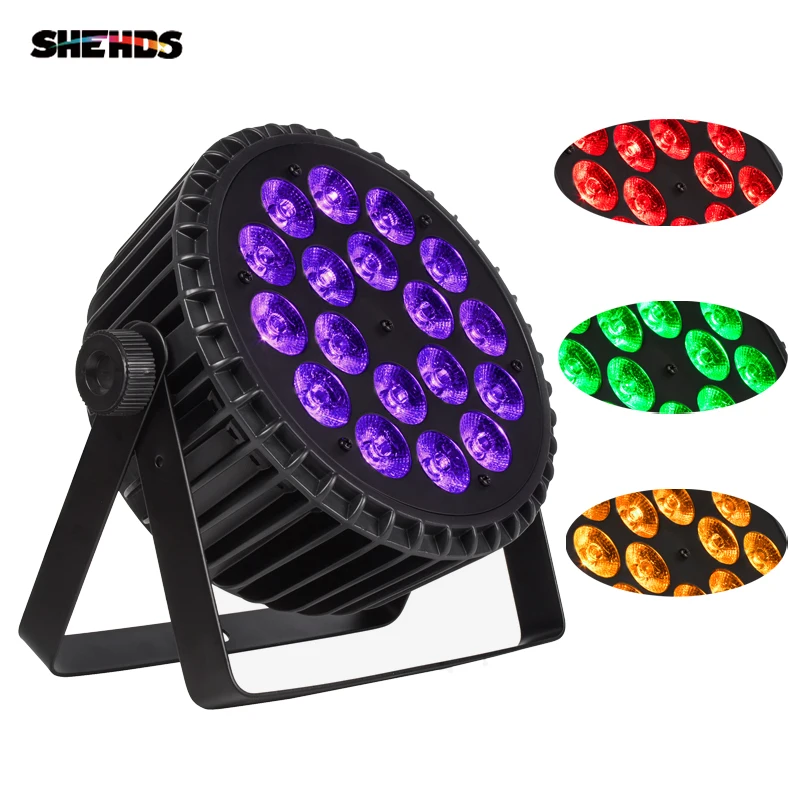 Светодиодный прожектор SHDHDS для Хэллоуина из алюминиевого сплава 18x18 Вт RGBWA + UV 6-в-1