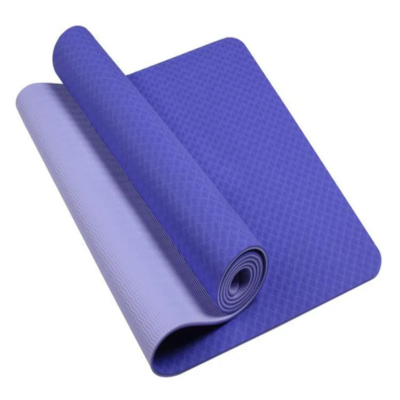 

TPE Thick 6 Mm Anti-slip Beginners ti yu dian Fitness Sports Anti-slip Resilient Double Color Double Layer Yoga Mat