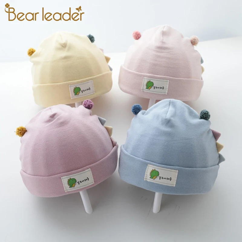 Bear Leader/теплые шляпы детские для девочки от 0 до 4 месяцев из чистого хлопка вязаные