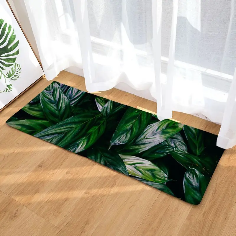 3D микрофибра коврик для кухни нескользящий современный ковер для гостиной листья софа с рисунком Коврики для спальни прикроватные коврики