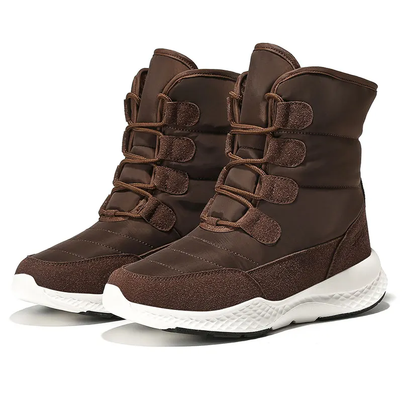 TYDZSMT/женские ботинки зимние ботинки короткие, стильные, водонепроницаемые, Нескользящие, качественные, плюшевые,, botas mujer invierno - Цвет: Brown