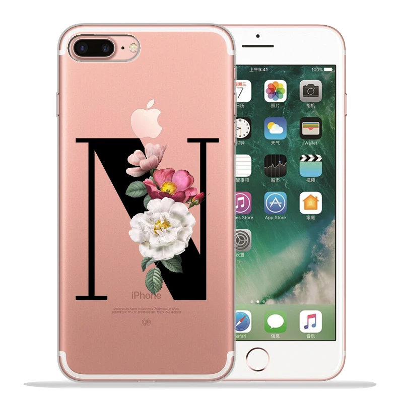 Чехол для телефона с буквенным принтом и цветочным рисунком, чехол для iPhone X, чехол 11 11 Pro Max 5, 5S, 6, 6 S, 7, 8 Plus, X, XS, Max, XR, чехол для iPhone 8, чехол