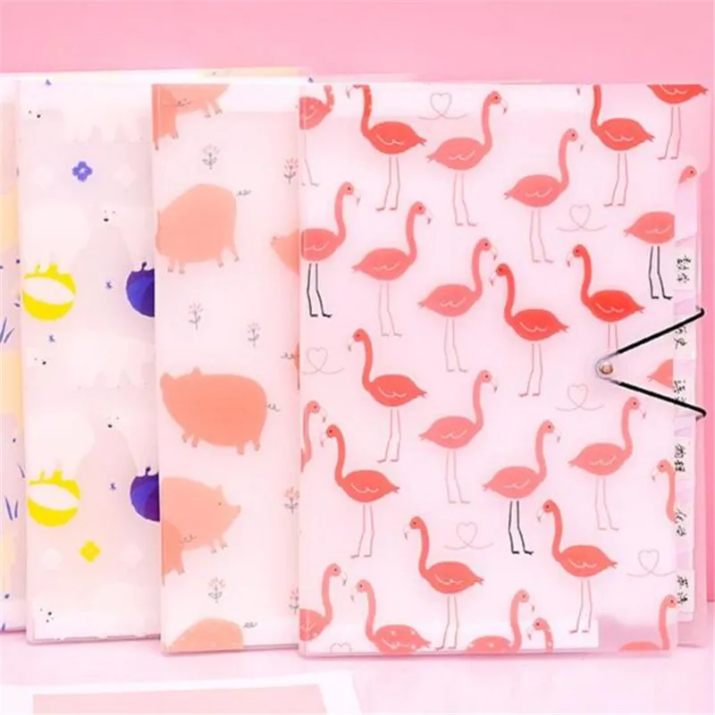 

Flamingo Document Bag Filing Products Multi-layer File Folders A4 Organizer 8 Grid Storage School Office Student Stationery