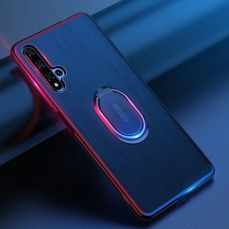 Для huawei Nova 5T чехол Роскошный PU кожаный магнитный автомобильный кольцо держатели