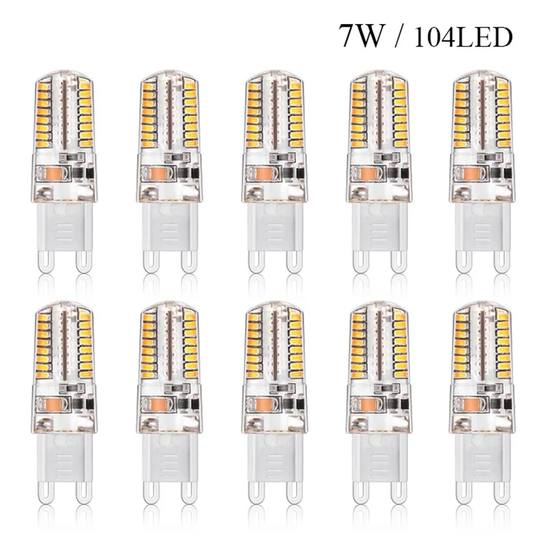 Dozzlor G9 Светодиодная лампа заменяющая галогенную лампу 9 Вт 64LED 12 104LED AC 220 В прочная