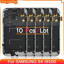 10 pçs display lcd para samsung galaxy s4 i9500 GT-I9505 i9505 i337 lcd assembléia digitador da tela de toque com quadro