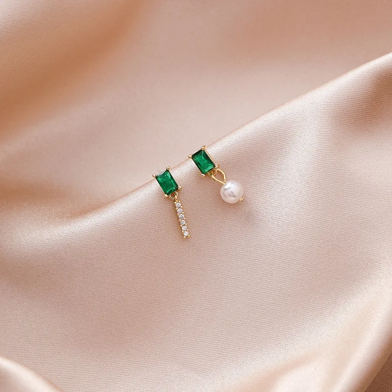 Элегантный винтажный микро проложить зеленый Хрустальный каменный кулон Висячие серьги для женщин модные вечерние букле d'oreille femme подарки