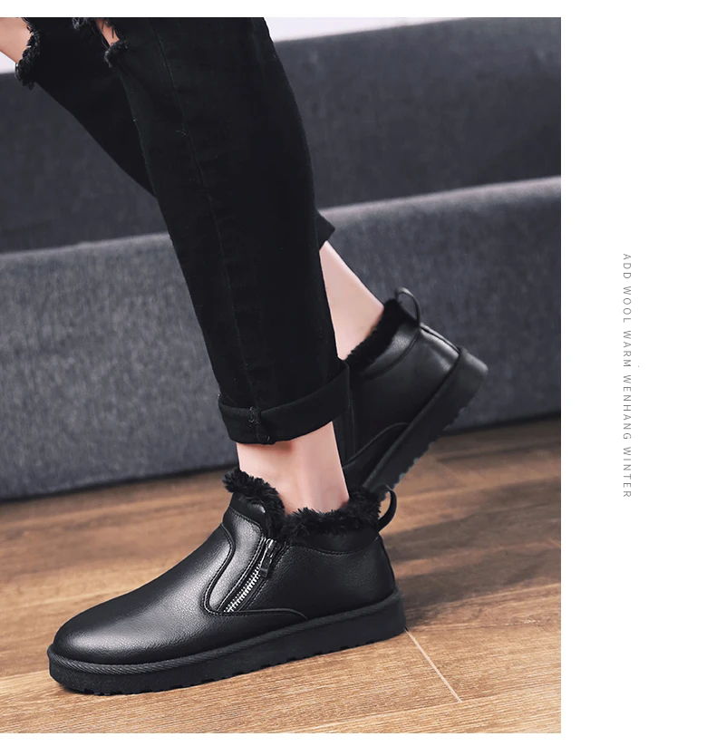 men women winter warm work boots with plush fur casual lightweight ankle boots waterproof anti-skid outdoor sneakers sports shoes couple unisex plus size shoes (27)