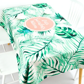 

Forest coffee table cloth linen tablecloths cover towel green leaves thick rectangular antependium decoration round desk cloth