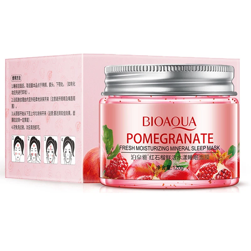 Bioaqua Sleeping Mask NoWash Pomegranate Kiwif Fruit Face Skin Care