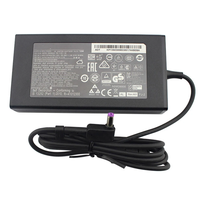 135W Laptop AC Adapter Charger for ACER Aspire V17 Nitro 5 NP515-52 - 19V 7.1A, 5.5 x 1.7mm, PA-1131-16, ADP-135KB, VX5, VN7-792G-59CL. Description Image.This Product Can Be Found With The Tag Names Acer laptop charger 19v 71a, Acer nitro 5 charger 135w, Acer nitro 5 laptop charger, Original charger acer 19v 71a