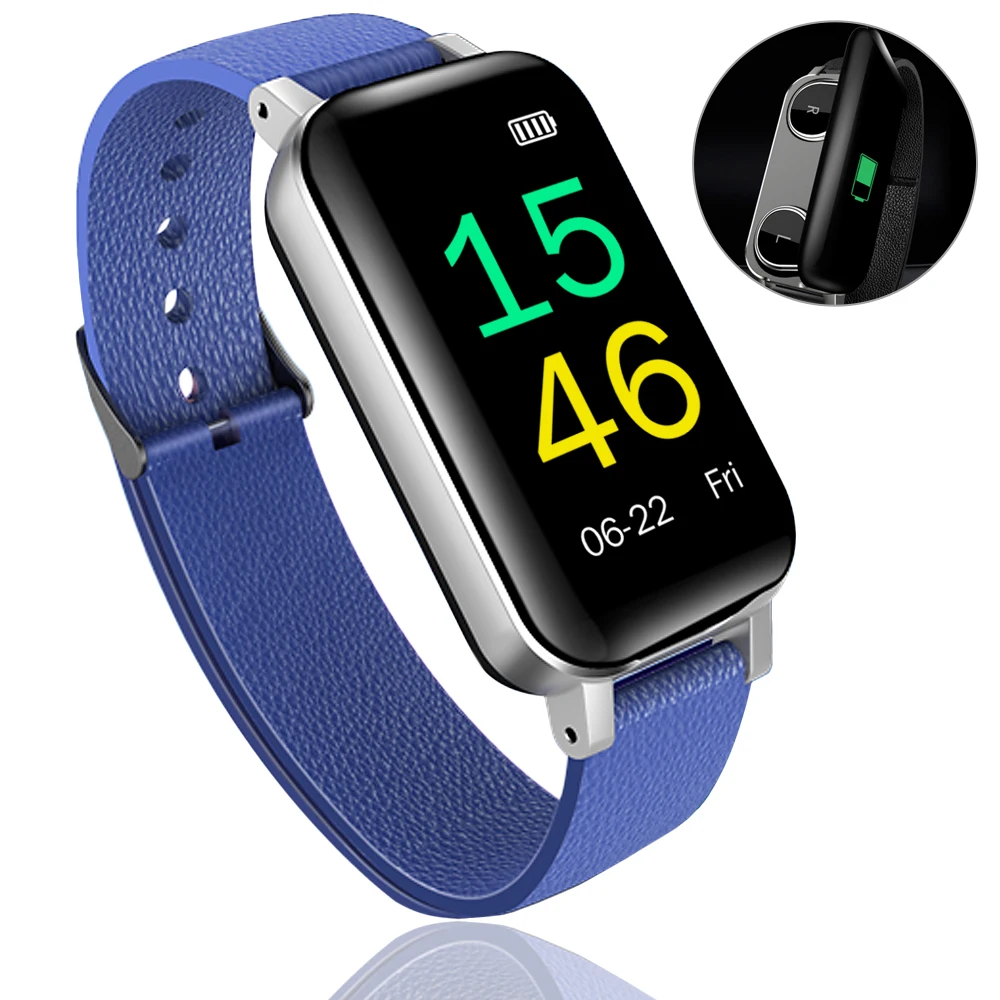 Часы фитнес трекер часы IP67 браслет с эргономичными наушниками для женщин мужчин многофункциональный браслет