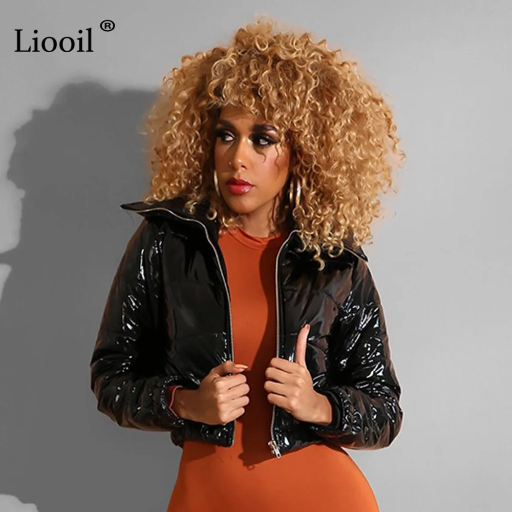 Finest Liooil Warm Winter Coats And Jackets Women 2019 Autumn Streetwear Long Sleeve Zip Up Sexy Short Coa