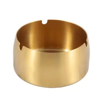 

Stainless steel ashtray antiskid and scratch resistant easy to place and secure Convex bottom design 1 pcs