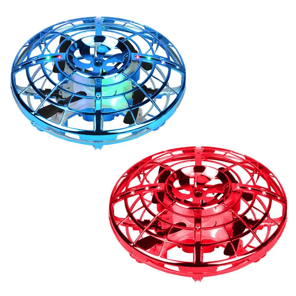 

Two Styles UFO Induction Aircraft Interactive Flying Toys With 360 Rotating LED Lights Helicopter Gift For Kids Boys Girls
