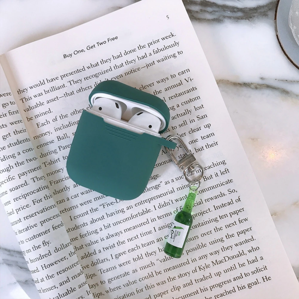 Подвеска в виде бутылки вина брелок декоративный силикон чехол для Apple Airpods 1/2 Bluetooth наушники анти-осень чехол сумка