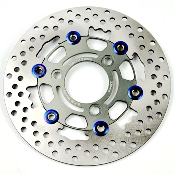 Универсальный 3 отверстия об/мин вращающийся диск тормозная колодка мотоцикла из алюминиевого сплава 220 мм дисковый тормоз с 70 мм расстояние отверстия - Цвет: Gray