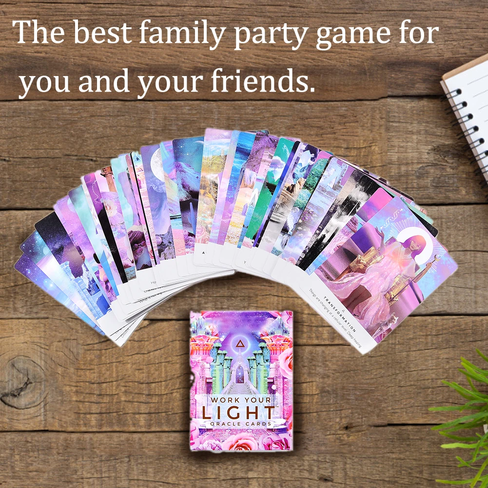 New 44Pcs Tarot Cards Work Your Light Oracle Card Board Deck Games For Family Party Palying Cards Entertainment Games