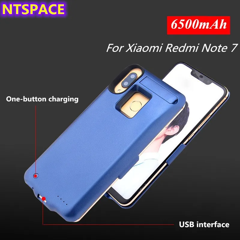 6500 мАч Расширенный телефон батарея мощность чехол для Xiaomi Redmi Note 7 Портативный Power