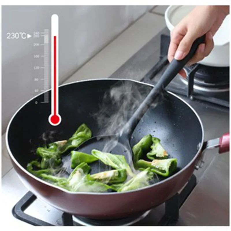 Silicone Frying Shovel Walfos Non-Stick Silicone Shovel Heat-Resistant Handle Turner Kitchen Spatula