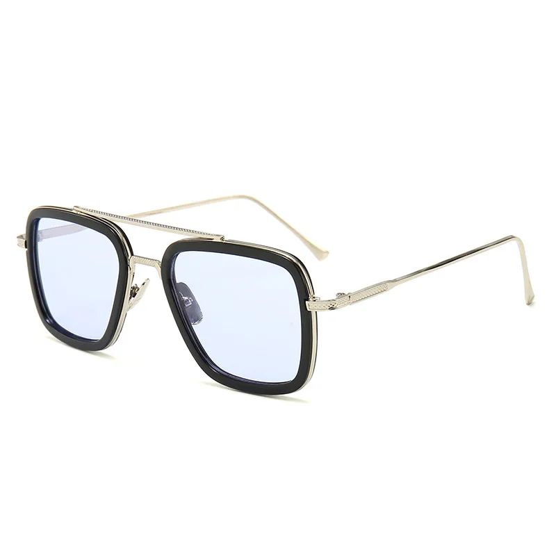Роскошные модные Мстители Tony Stark стиль для wo мужские солнцезащитные очки квадратный фирменный дизайн солнцезащитные очки Oculos Ретро Мужские Железный человек - Цвет линз: 15