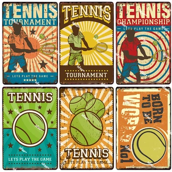 

Tennis Player Metal Plate Tin Sign Plaque Vintage Pub Stadium Decor Metal Sign Metal Poster Home Decoration Vintage Poster