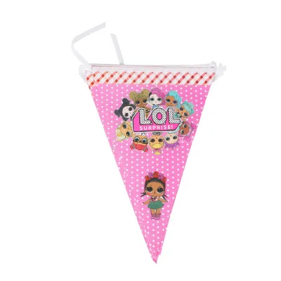 Сюрприз кукла девочка день рождения украшения дети коробка воздушные шары бумажные стаканчики и тарелки Baby Shower Одноразовые столовые принадлежности - Цвет: banner