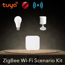 E27 9 Вт Беспроводная лампа Alexa Google Smart Life Tuya ZigBee концентратор PIR датчик движения сценарный домашний комплект мониторинга