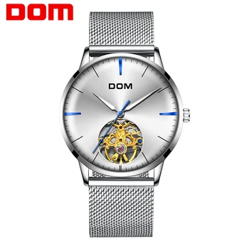 

DOM Men Tourbillon Automatic Mechanical Watch Luxury Fashion Casual Brand Steel Men Sliver Watches Relogio Masculino M-1268D-7M