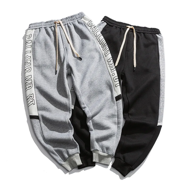 

Northern Boundary Men'S Wear Shu 2019 Contrast Color Printing plus Velvet Wei Pants Men's Winter New Style Casual Pants Thick Be