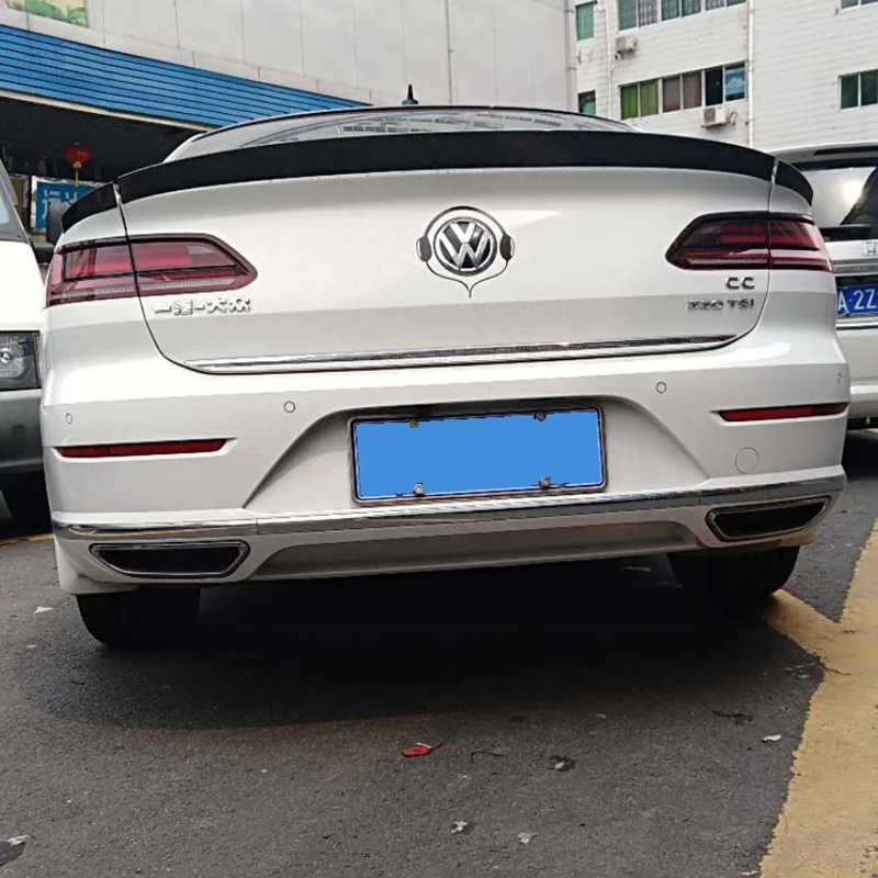 Для Volkswagen NEW CC Высокое качество углеродного волокна автомобиля украшение в виде хвостового крыла задний багажник спойлер 3 шт./компл