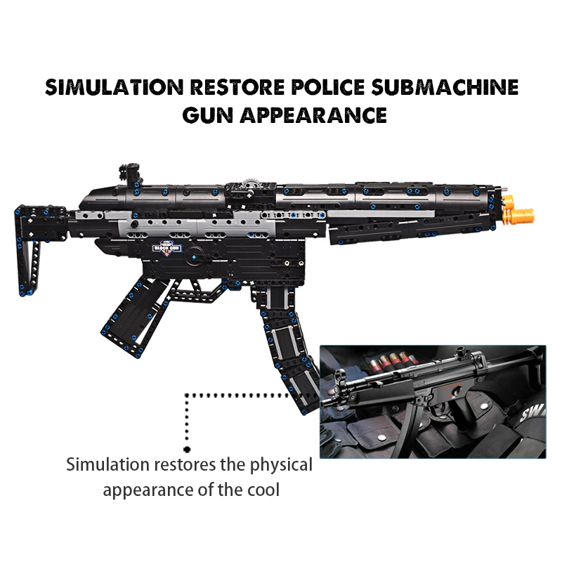 617 шт. Детский конструктор Heckler Koch MP5|Блочные конструкторы| |
