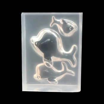 

1psc New Mirror Ocean Wind Cute Dolphin Whale Silicone Mold DIY Jewelry Necklace Accessories Making Epoxy Resin