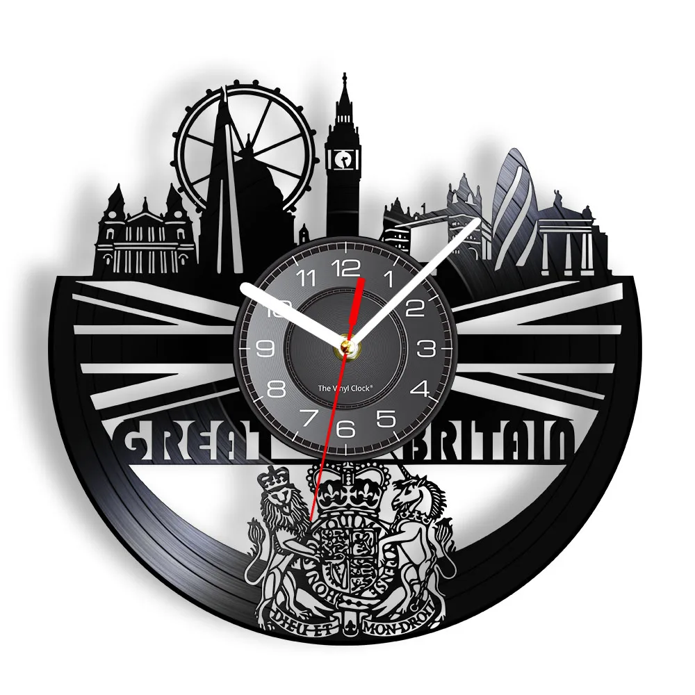 Isola Della Gran Bretagna Punto Di Riferimento Orologio Da Parete Album In Vinile Record Uk Inghilterra London Skyline Big Ben Elizabeth Tower Hanging