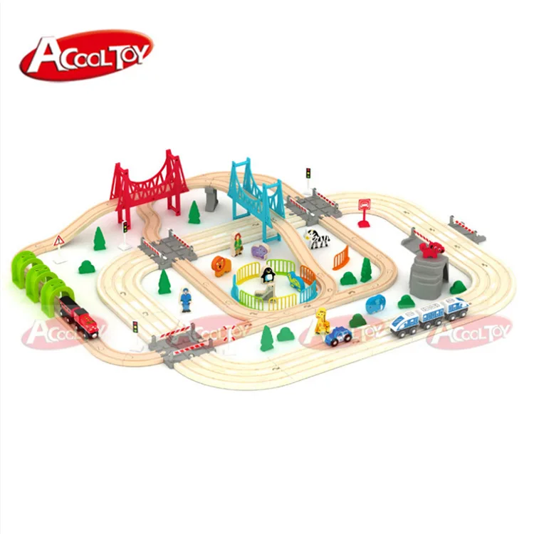 

Acool Infants Creative Assembling Multi-functional Highway Wide Trail Train Camera Track Wooden CHILDREN'S Toy 3-Year-Old Or abo