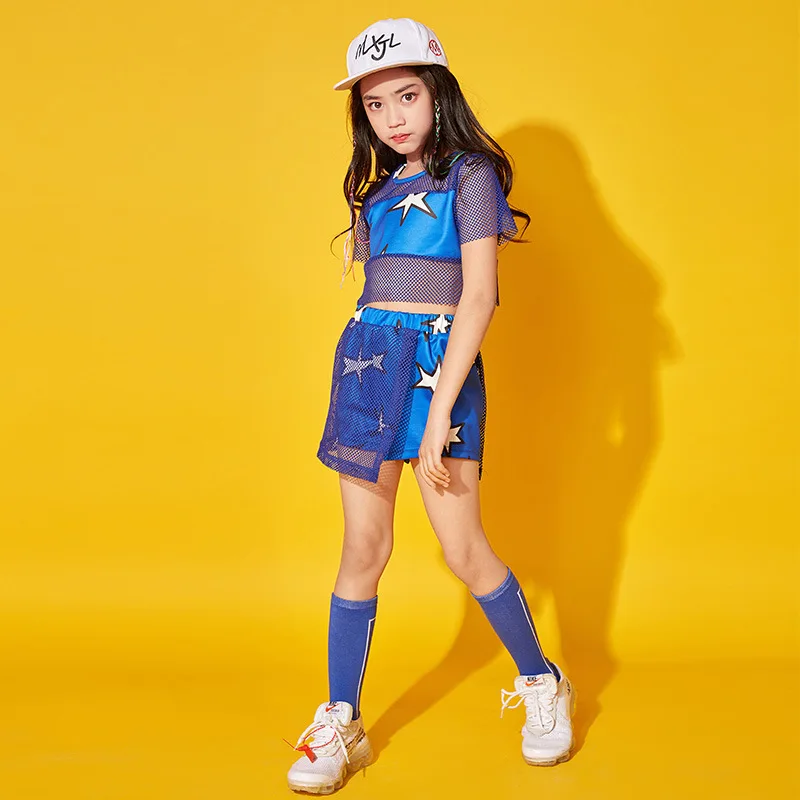 

Children Jazz Costumes Costume Navel Gauze Vest Suit GIRL'S Stage Catwalks Performance Clothes Fashion-
