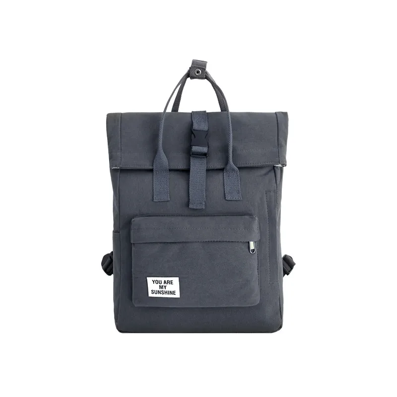 Высококачественные хлопковые холщовые рюкзаки, женский рюкзак, школьный рюкзак для девочек-подростков, портативный рюкзак, женский рюкзак для путешествий, Mochila - Цвет: Темно-серый