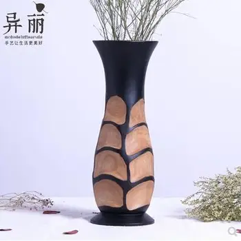 

hai Wooden Creative Personality Living Room Dry Flower Vase Tea Table Decoration