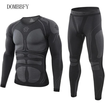 

Mens Thermal Underwear Suit Fleece Warm Breathable Sport Underwear Set Men Military Elastic Quick Drying Tactical Motion Clothes