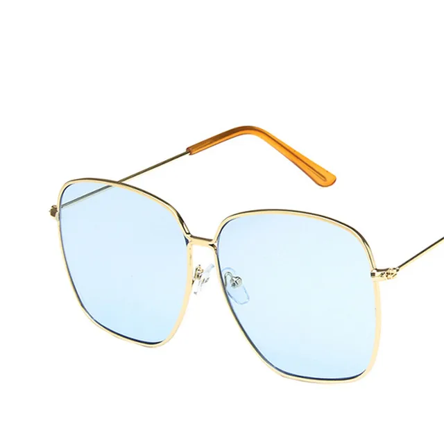 LeonLion 2021 Fashion Metal Women Sunglasses Mirror Classic Large frame Retro Street Beat Glasses Travel Oculos De Sol UV400 GoldBlue