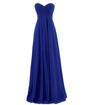 

New Elegant Long Chiffon Strapless Bridesmaid Dresses Pleated Floor length Beach Wedding Guest Party Gowns Cheap Prom dresses