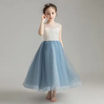 

2019 Children Girl Lace Tulle Bead Appliques Embroidery Pageant Dresses Kids First Communion Prom Dresses Wedding Vestido F58