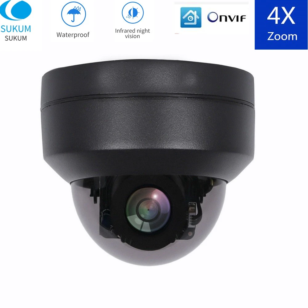 5MP PTZ IP POE Camera 2.8-12mm Motorized Lens IR 30M Distance Night Vision Waterproof Dome Surveillance Outdoor CCTV Camera