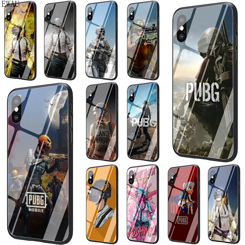 Чехол для мобильного телефона EWAU PUBG из закаленного стекла iphone 5 5s SE 6 6s 7 8 Plus X XR XS 11 12