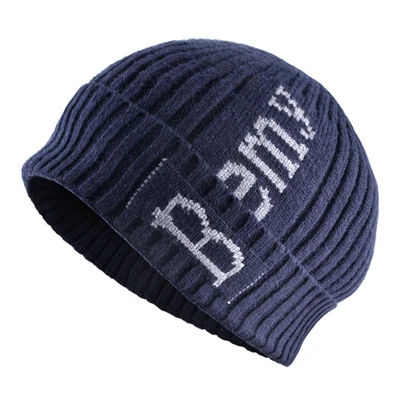TQMSMY зимние теплые шапочки Skullies мужские модные вязаные шляпы с буквами для мальчиков Толстая Спортивная Кепка двухслойная вязаная Gorras TMB04 - Цвет: Blue