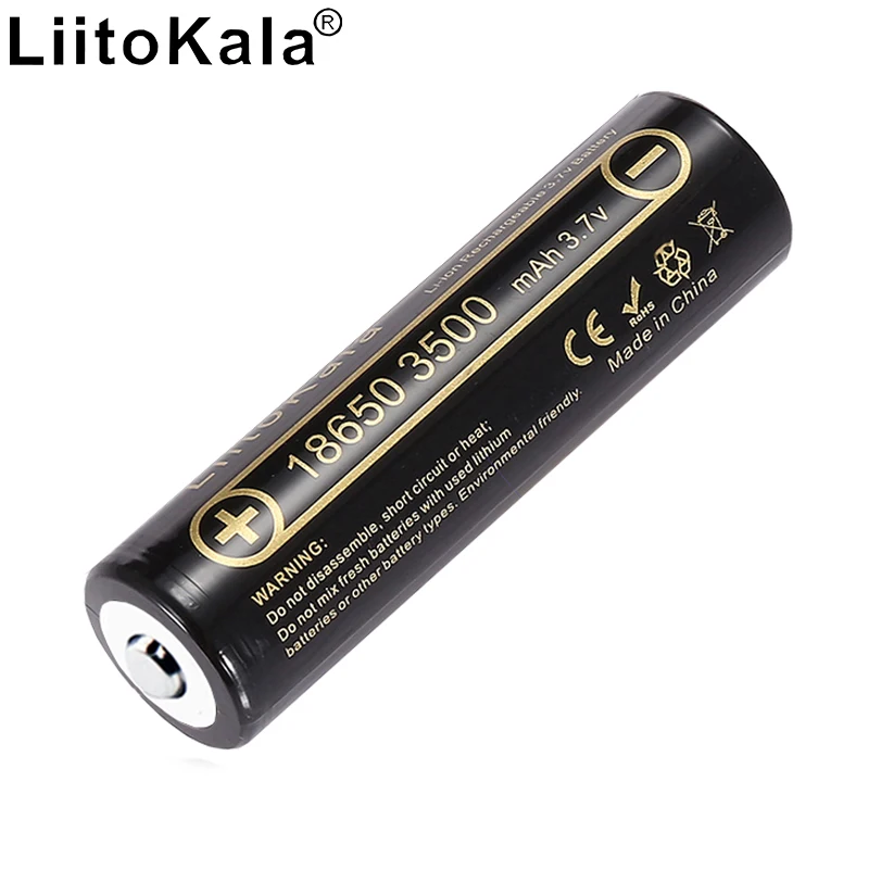 Литиевая батарея Liitokala 18650 мАч 3500 в 3 7 мАч|Перезаряжаемые батареи| |
